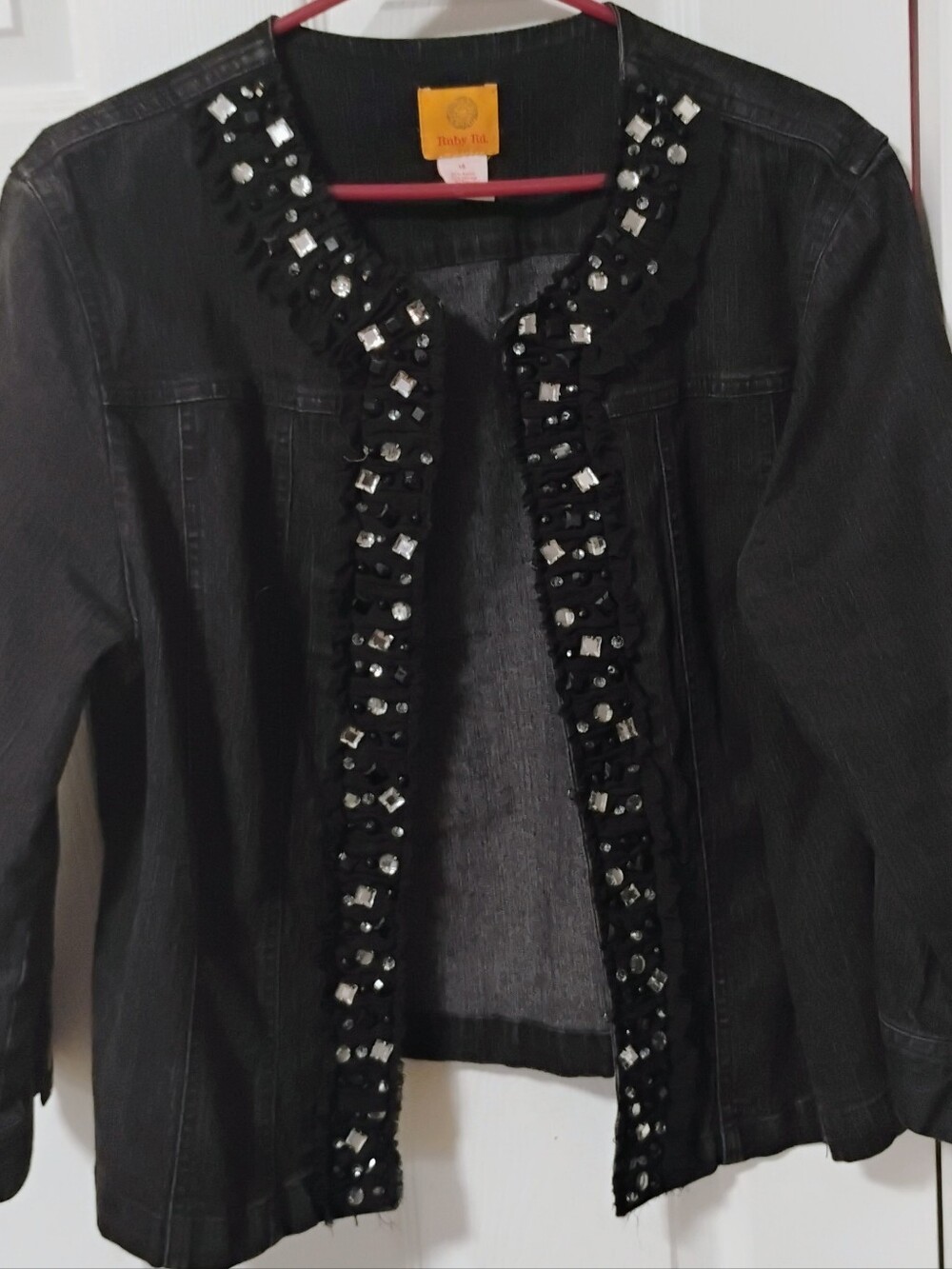 Ruby Rd. Black Embellished Denim Women's Jacket